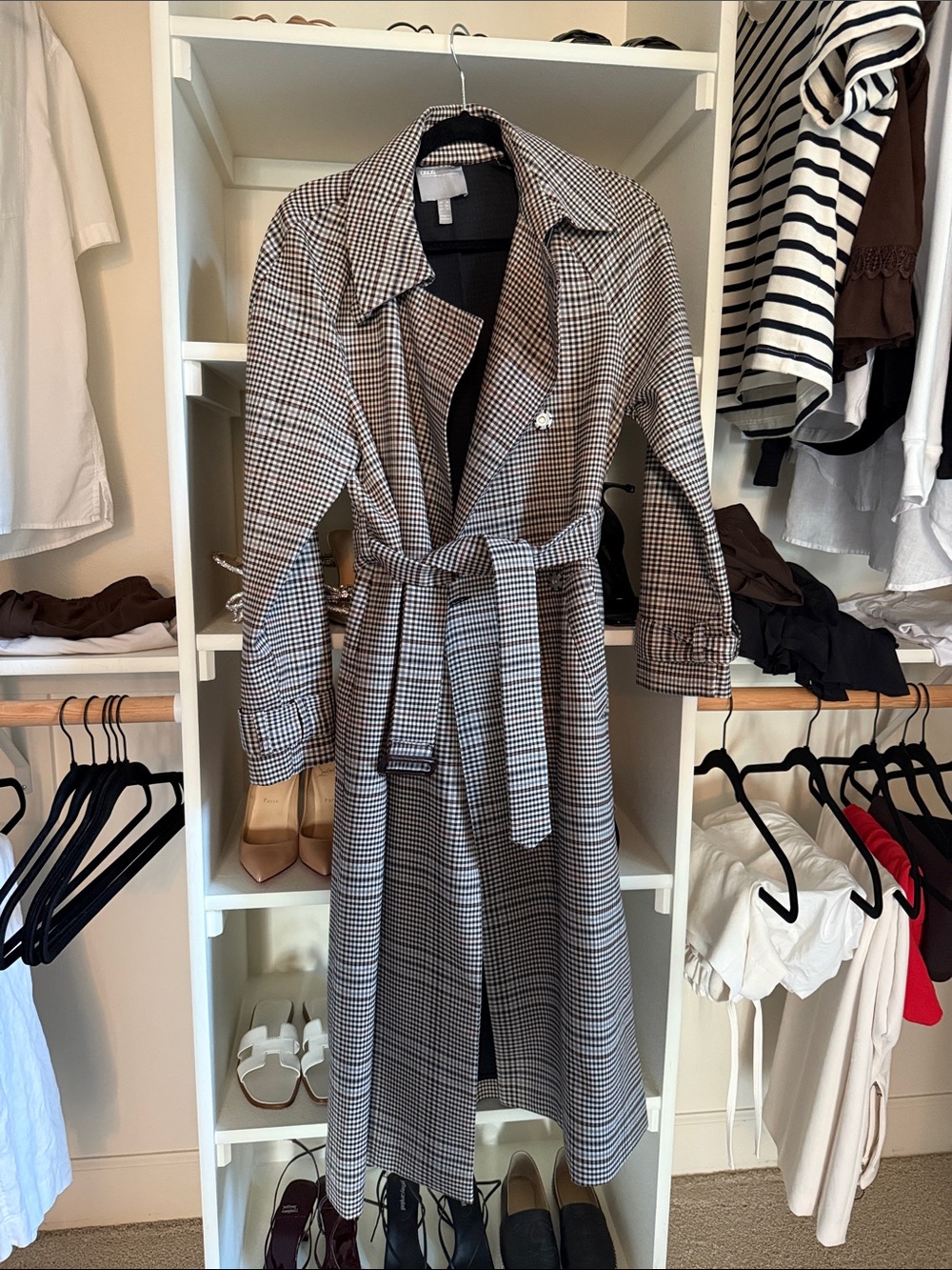 ASOS Houndstooth Belted Trench Coat absolutely stunning